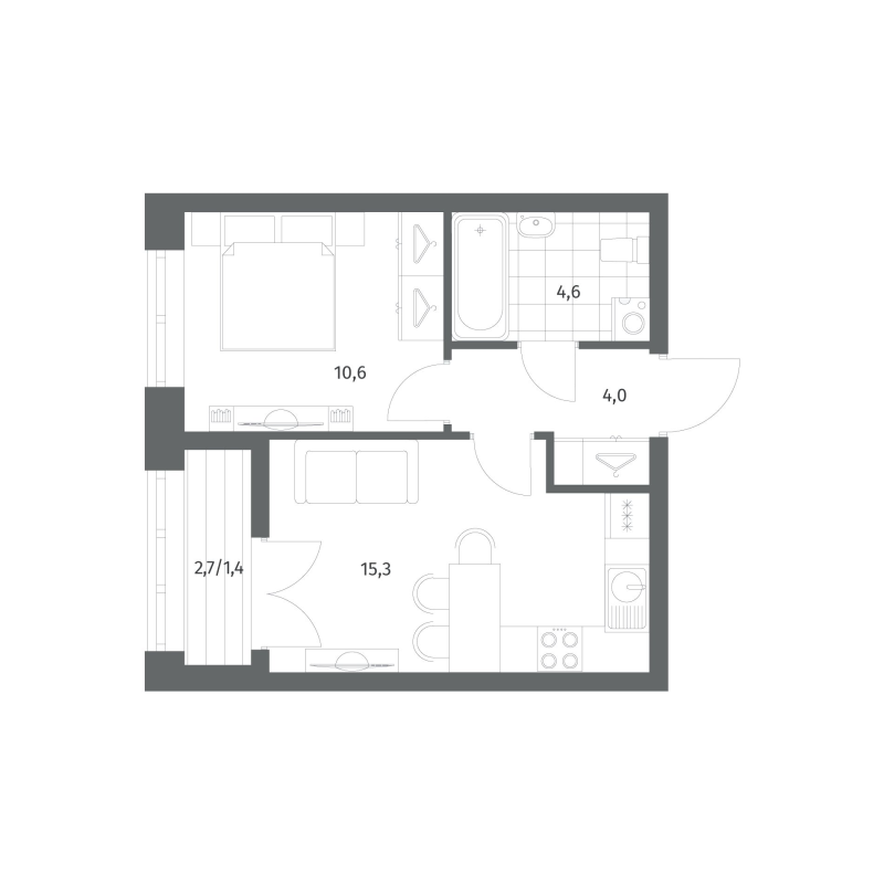 Продажа 1-комн квартиры в новостройке Новоселье п.,  к. 2.4