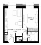 Планировка ЖК Метрополия, 13.4 м2