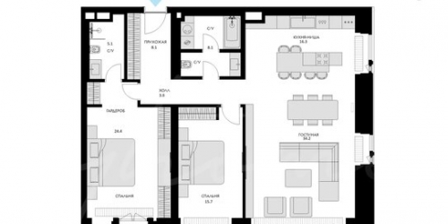 3-комн квартира Пятницкое ш,  д. 36,  к. 1