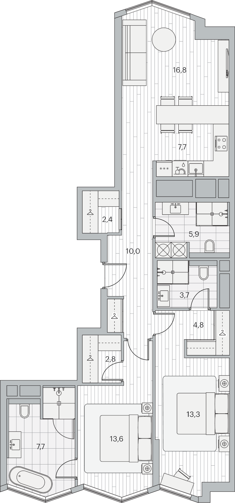 Продажа 2-комн квартиры в новостройке Москва г., Береговой проезд,  к. 1