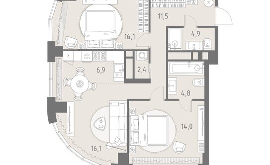 Продажа 3-комн квартиры в новостройке Верейская улица,  д. 23