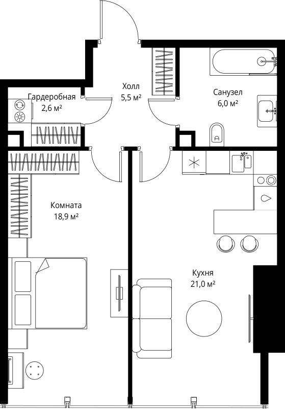 Продажа 1-комн квартиры в новостройке Москва г., 1-й Красногвардейский проезд,  к. 1
