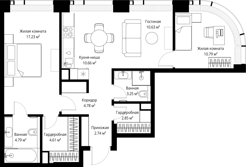 Продажа 2-комн квартиры в новостройке Москва г., Верейская ул.,  к. 3