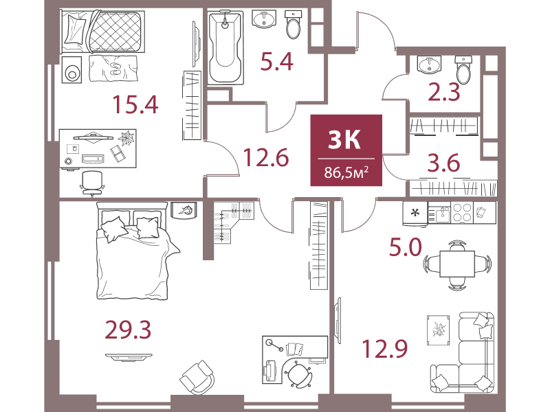 Продажа 2-комн квартиры в новостройке Москва г., Раменский б-р