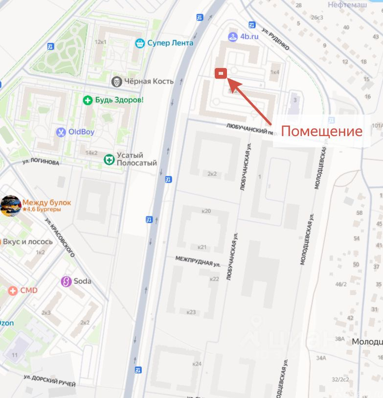 Аренда торгового помещения Любучанский пер,  д. 1 к3