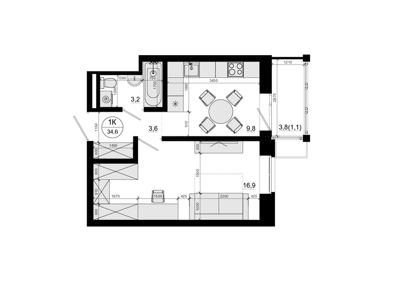 Продажа 1-комн квартиры в новостройке Одинцово г., Маковского ул.,  к. 4