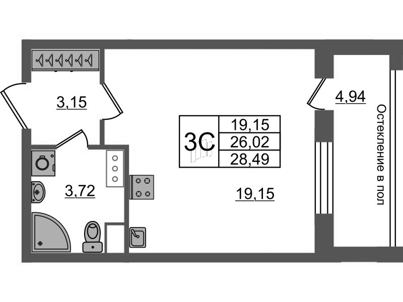 Продажа студии Санкт-Петербург г., Кубинская ул.,  к. 1.1