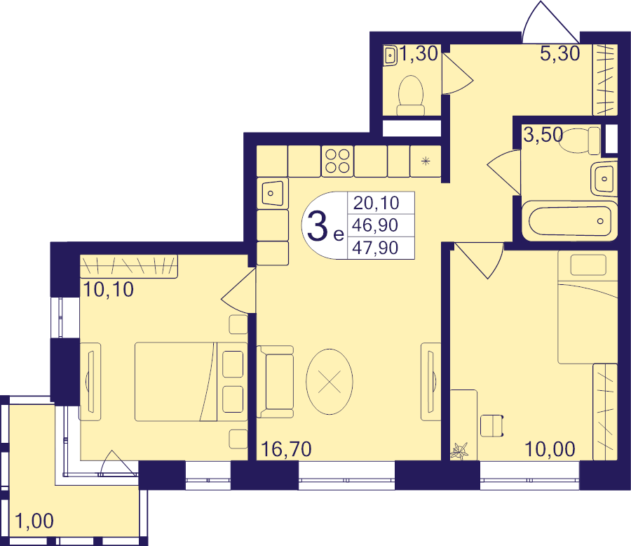 Продажа 2-комн квартиры в новостройке Балашиха г., Железнодорожный мкр.,  к. 610