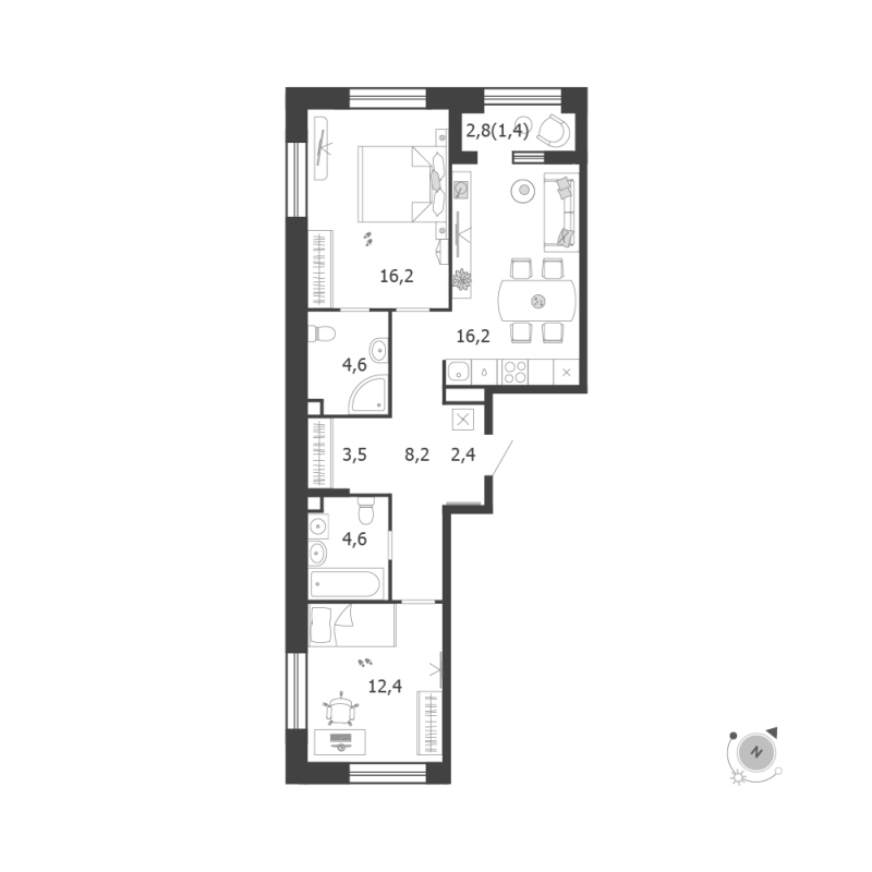 Продажа 2-комн квартиры в новостройке Москва г., Автозаводская ул.,  к. 3.6