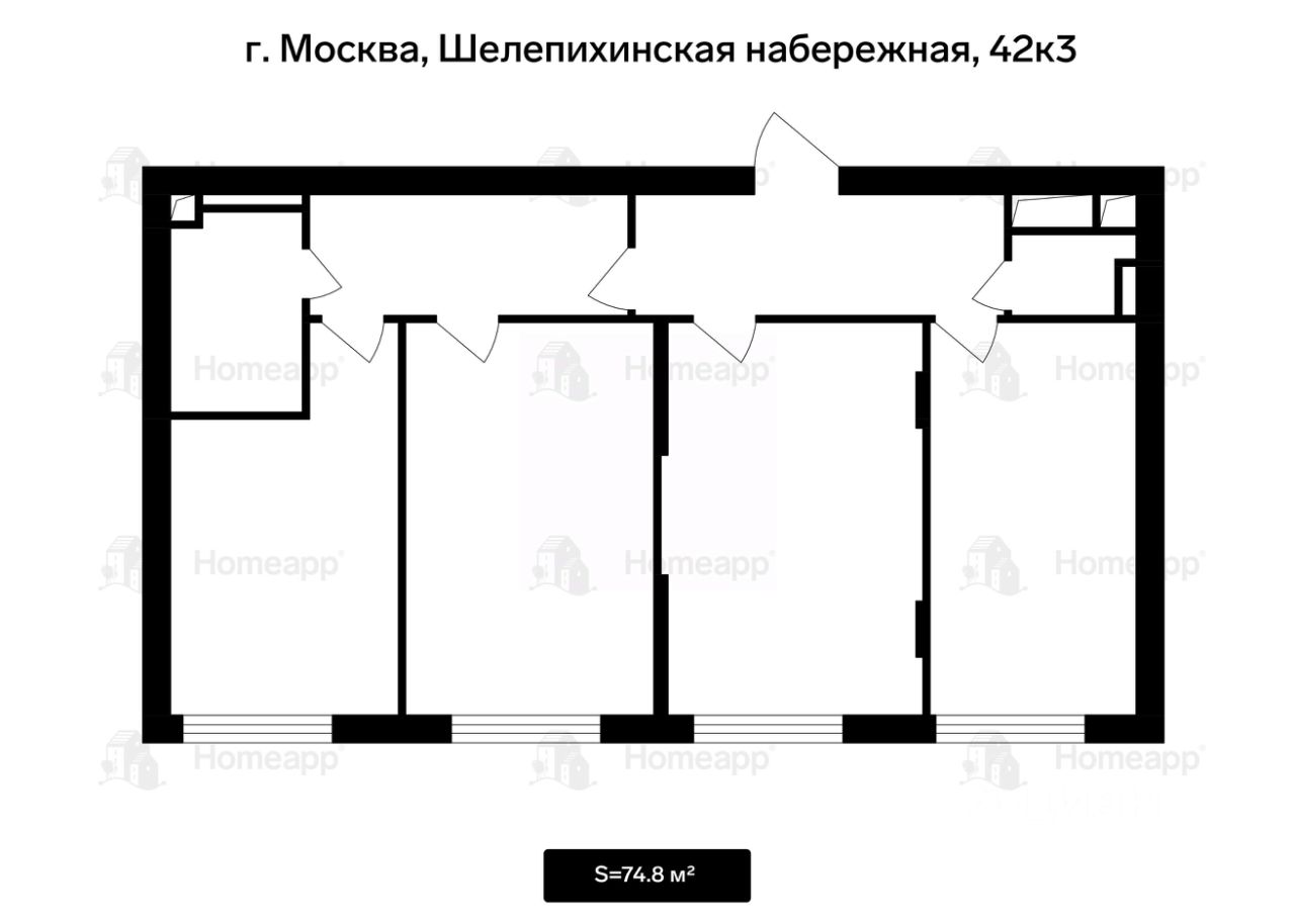 Продажа 3-комн квартиры на вторичном рынке Шелепихинская набережная, 42к3