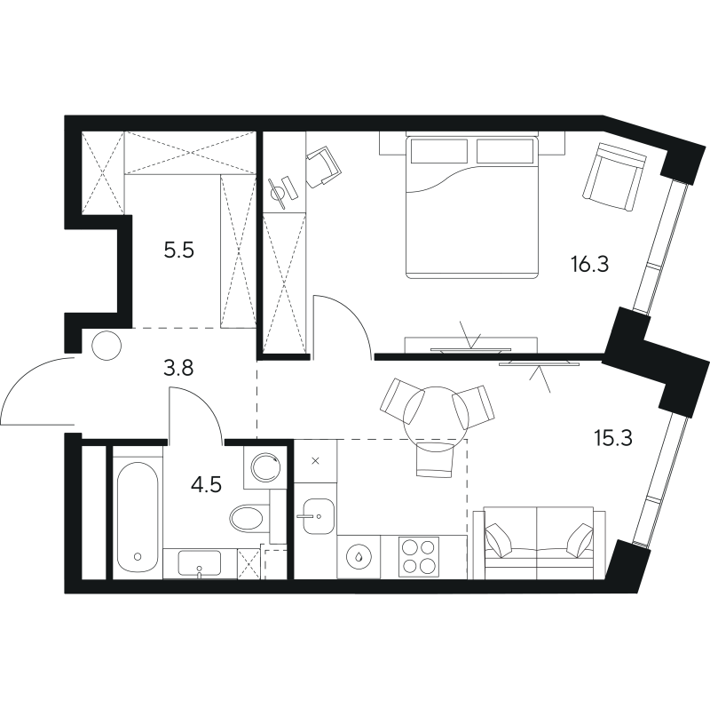 Продажа 1-комн квартиры в новостройке Москва г., Ярцевская ул.,  к. 1