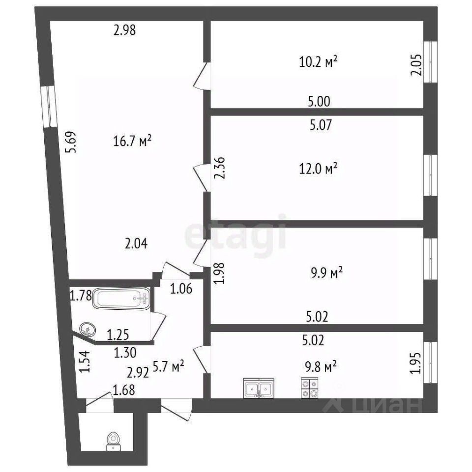 Продажа 4-комн квартиры на вторичном рынке Лиговский проспект, 75-77Ж