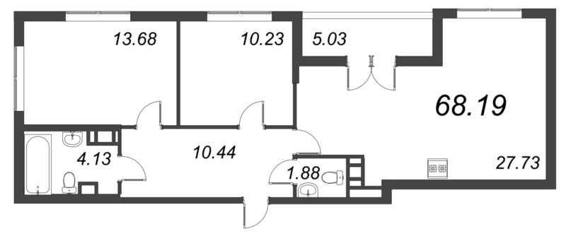 Продажа 2-комн квартиры в новостройке Октябрьская наб,  к. 4.2