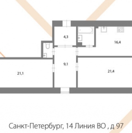 Продажа 2-комн квартиры на вторичном рынке 14-я линия,  д. 97