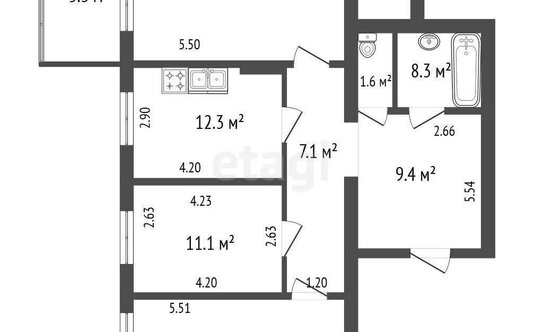 Продажа 3-комн квартиры на вторичном рынке улица Политрука Пасечника,  д. 8 к2