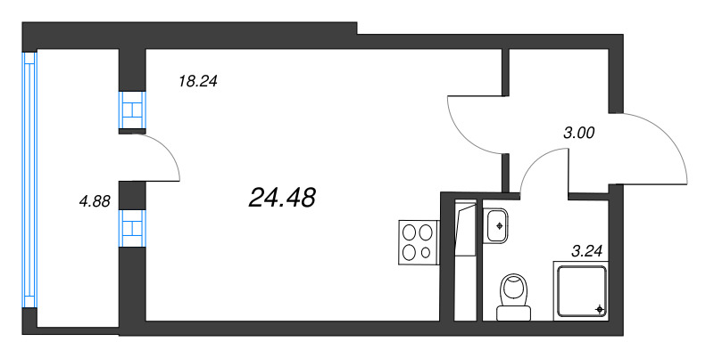 Продажа студии Новосаратовка д., Покровская Дорога ул.,  к. 1