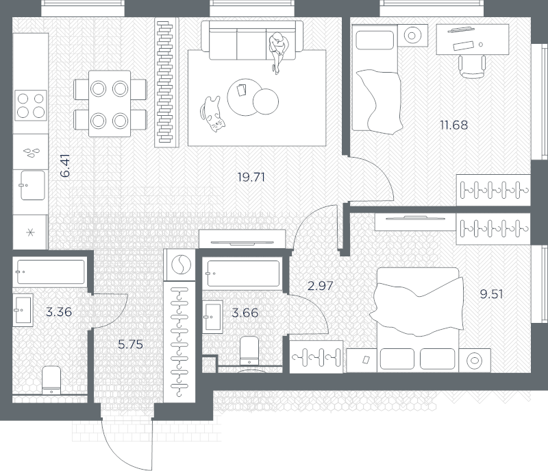 Продажа 2-комн квартиры в новостройке Москва г., Веткина ул.,  к. Башня-Б