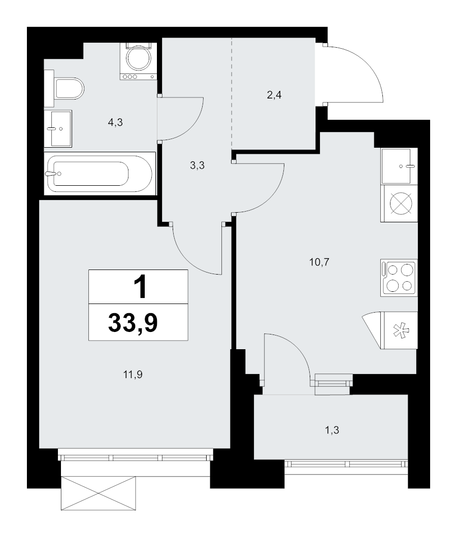 Продажа 1-комн квартиры в новостройке Прокшино д., Проектируемый проезд № 7029,  к. 9.3
