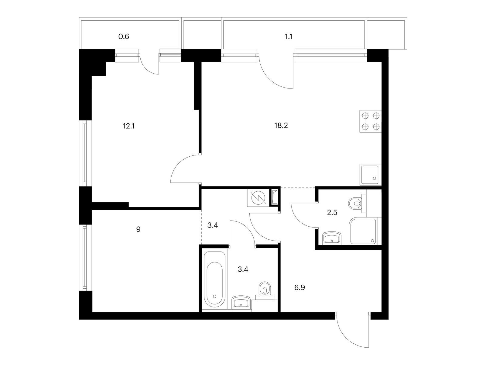 2-комн квартира ул. Ивана Франко, корп.2