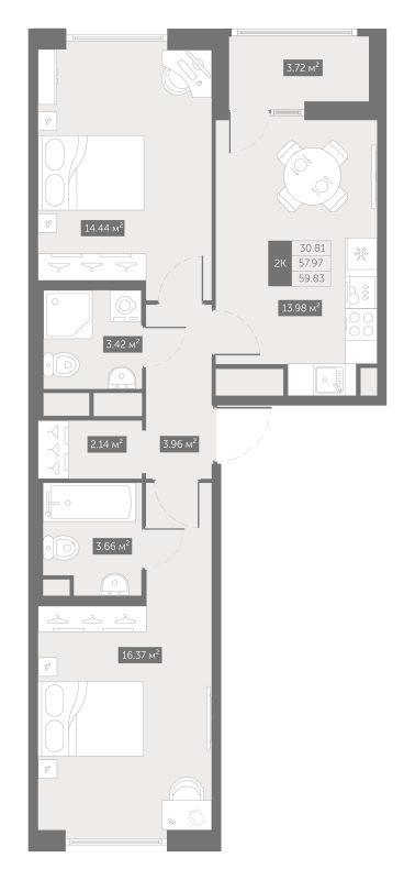 Продажа 2-комн квартиры в новостройке Шушары п., Московское ш.,  к. 7