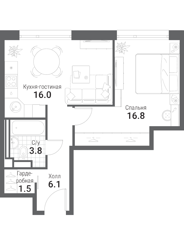 Продажа 1-комн квартиры в новостройке Проектируемый 7024-й проезд,  к. 2
