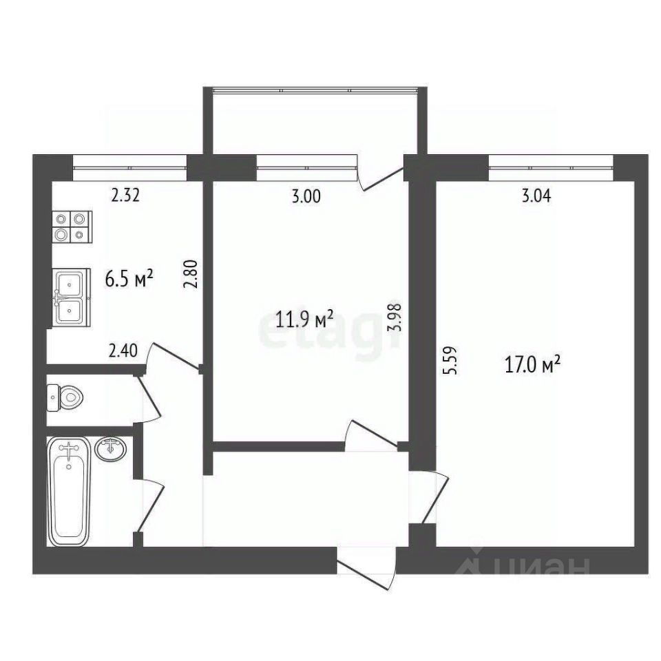Продажа 2-комн квартиры на вторичном рынке с. Муханово, улица Советская, 17