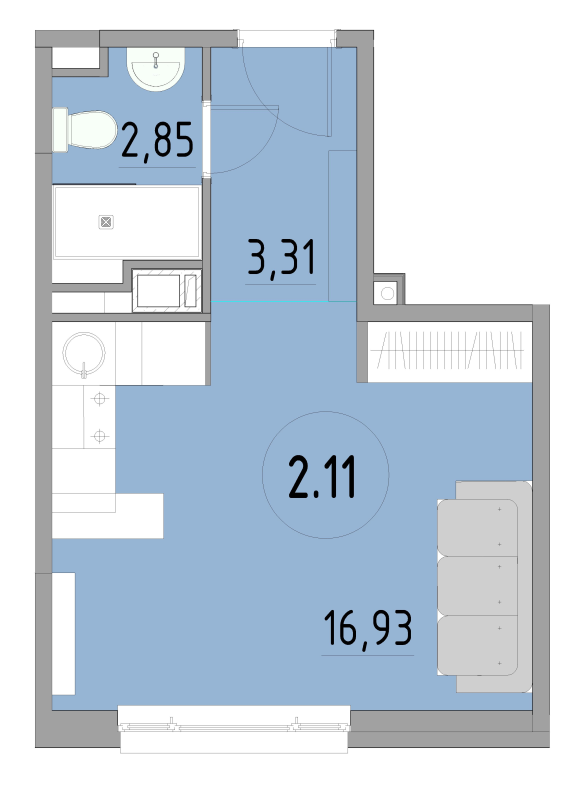 Продажа студии Санкт-Петербург г., 3-й Рабфаковский пер.,  к. 1