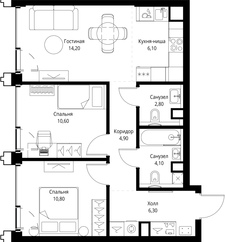 Продажа 2-комн квартиры в новостройке Москва г., Верейская ул.,  к. SET.1.2