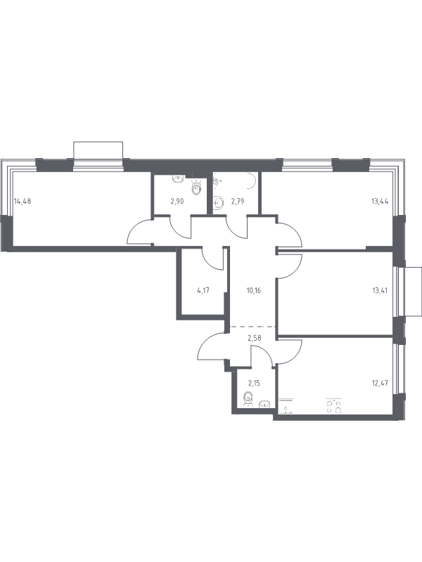 Продажа 3-комн квартиры в новостройке Кокошкино д.п., Проектируемый проезд № 7008,  к. 32