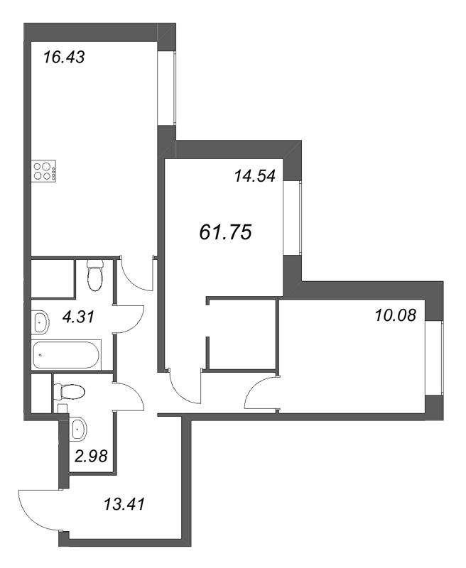 Продажа 2-комн квартиры в новостройке Санкт-Петербург г., Русановская ул.,  к. 1