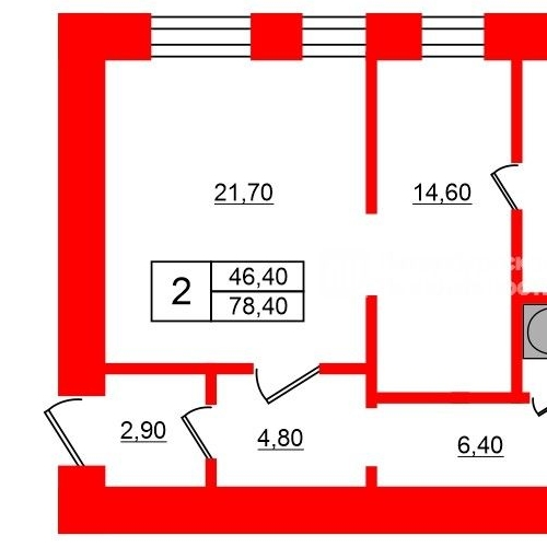 2-комн квартира Дегтярный переулок, 6Б