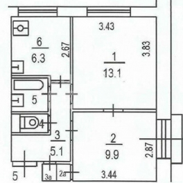 Продажа 2-комн квартиры на вторичном рынке улица Пырьева,  д. 12