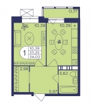 Планировка ЖК Героев, 10.4 м2