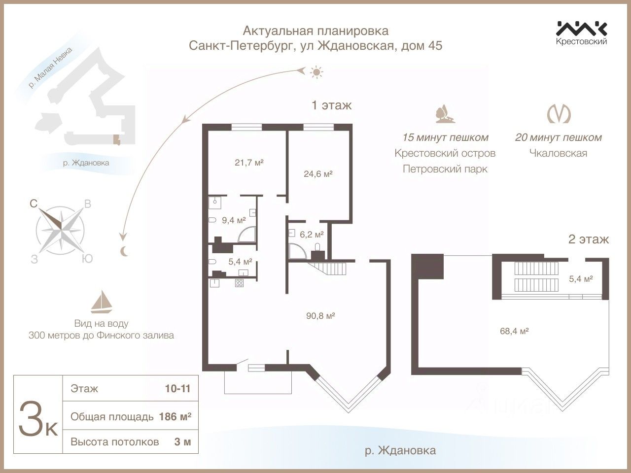 Продажа 4-комн квартиры на вторичном рынке Ждановская улица, 45