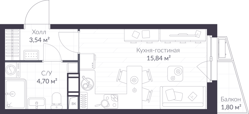 Продажа студии Сертолово г., Дмитрия Кожемякина ул.,  к. 5