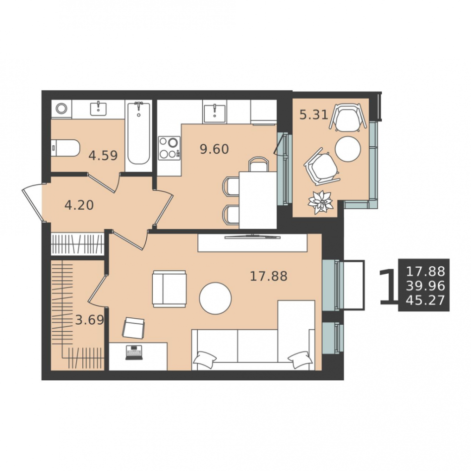 Продажа 1-комн квартиры в новостройке Химки г., Вашутинское ш.,  к. 5