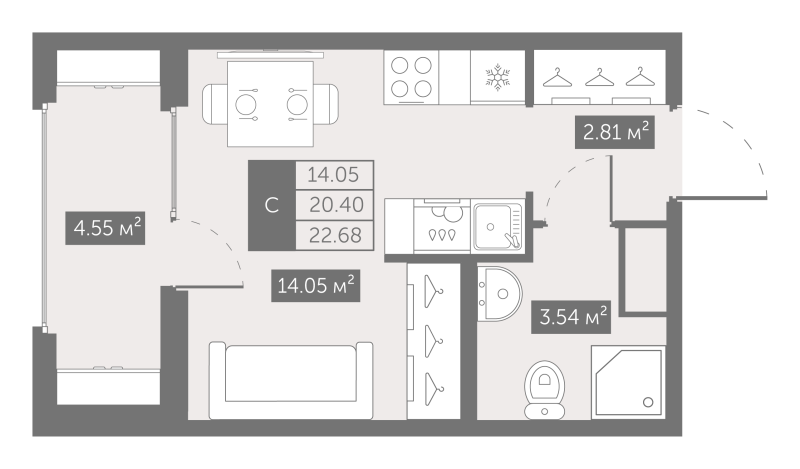 Продажа студии Шушары п., Московское ш.,  к. 4
