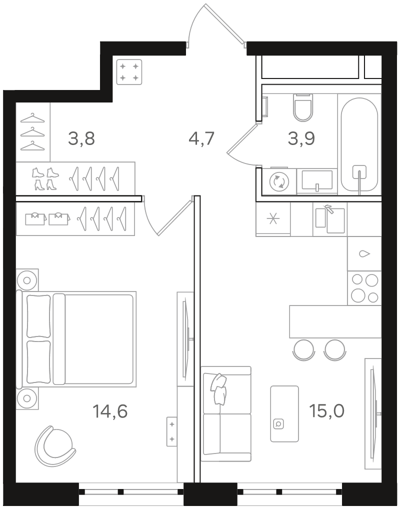 Продажа 1-комн квартиры в новостройке Москва г., Ленинградское ш.,  к. 8.1