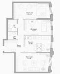 Планировка ЖК Крылья, 50 м2