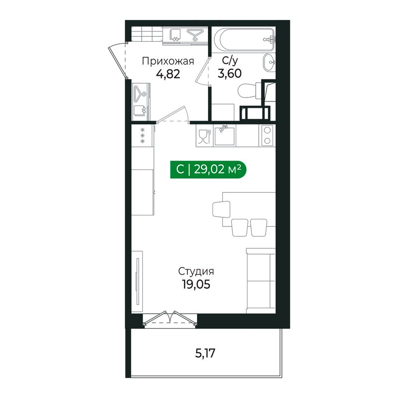 Продажа студии Сертолово г., Дмитрия Кожемякина ул.,  к. 3