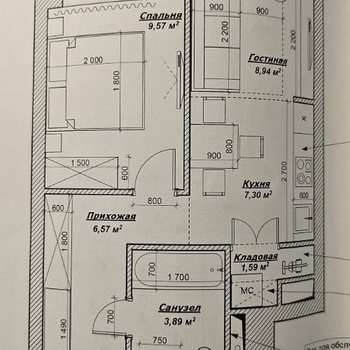 1-комн квартира д. Подолино, улица Дачная, 9