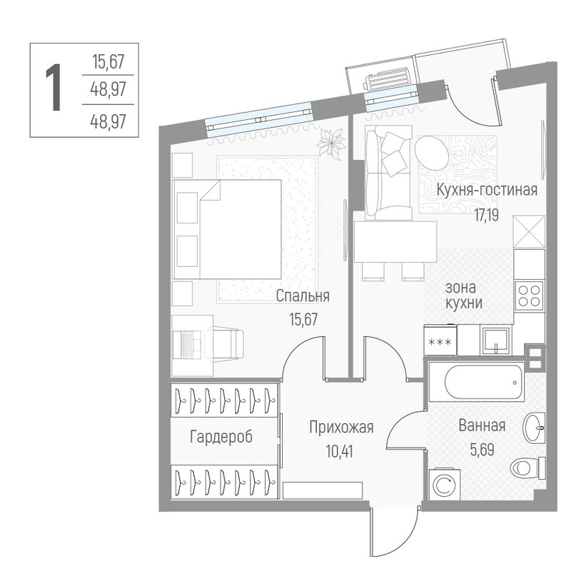 Продажа 1-комн квартиры в новостройке Крюково д., Высокая ул.,  к. 1