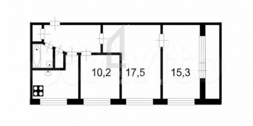 3-комн квартира Байконурская улица,  д. 15