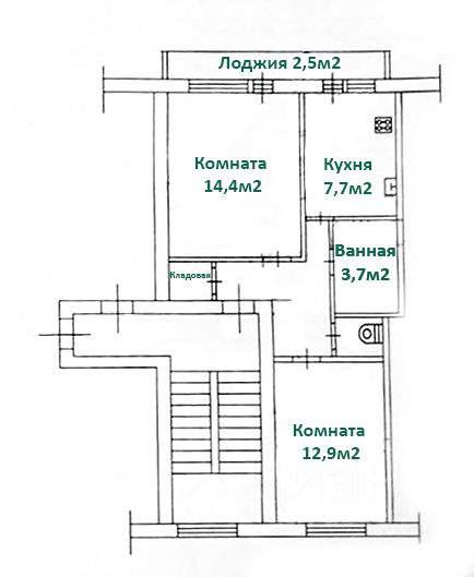 Продажа 2-комн квартиры на вторичном рынке пос. Красный Маяк, 7