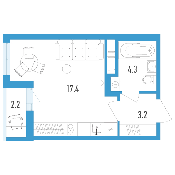Продажа студии Шушары п., Школьная ул.,  к. 4