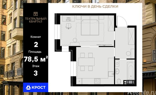 Продажа 2-комн квартиры на вторичном рынке улица Ротмистрова,  д. 2 к3