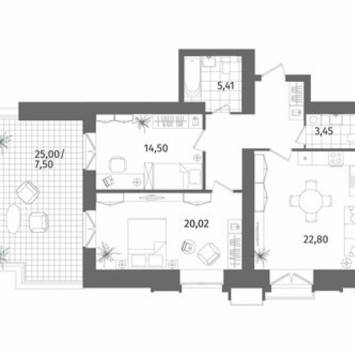 2-комн квартира Лиственная улица,  д. 20 к2 с1