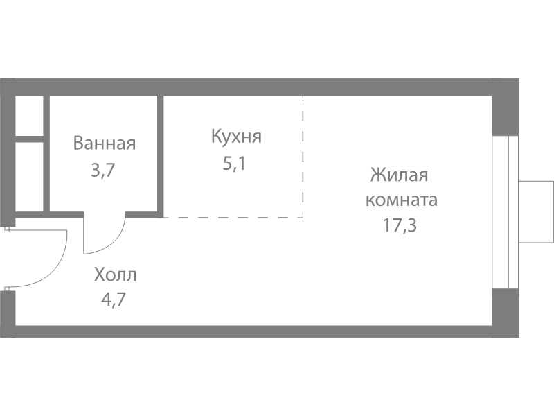 Продажа студии Москва г., Сколковское ш.,  к. 4