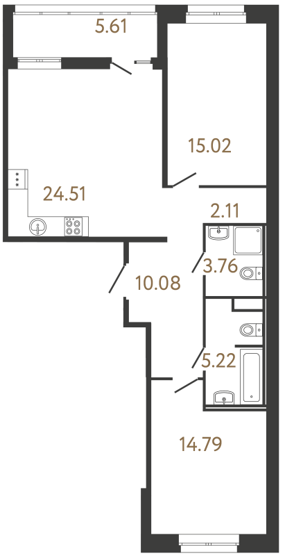 Продажа 2-комн квартиры в новостройке Санкт-Петербург г., Парашютная ул.,  к. 3