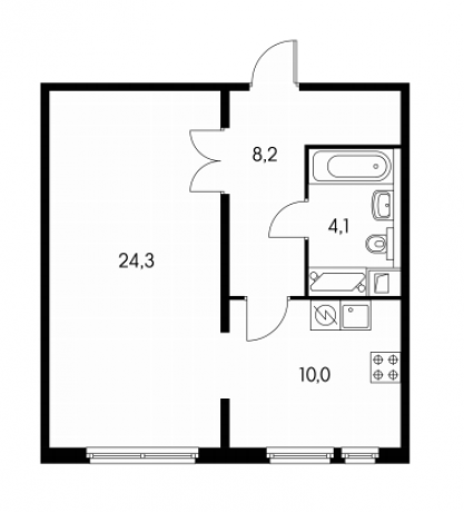 Планировка ЖК Измайловский лес, 24.3 м2